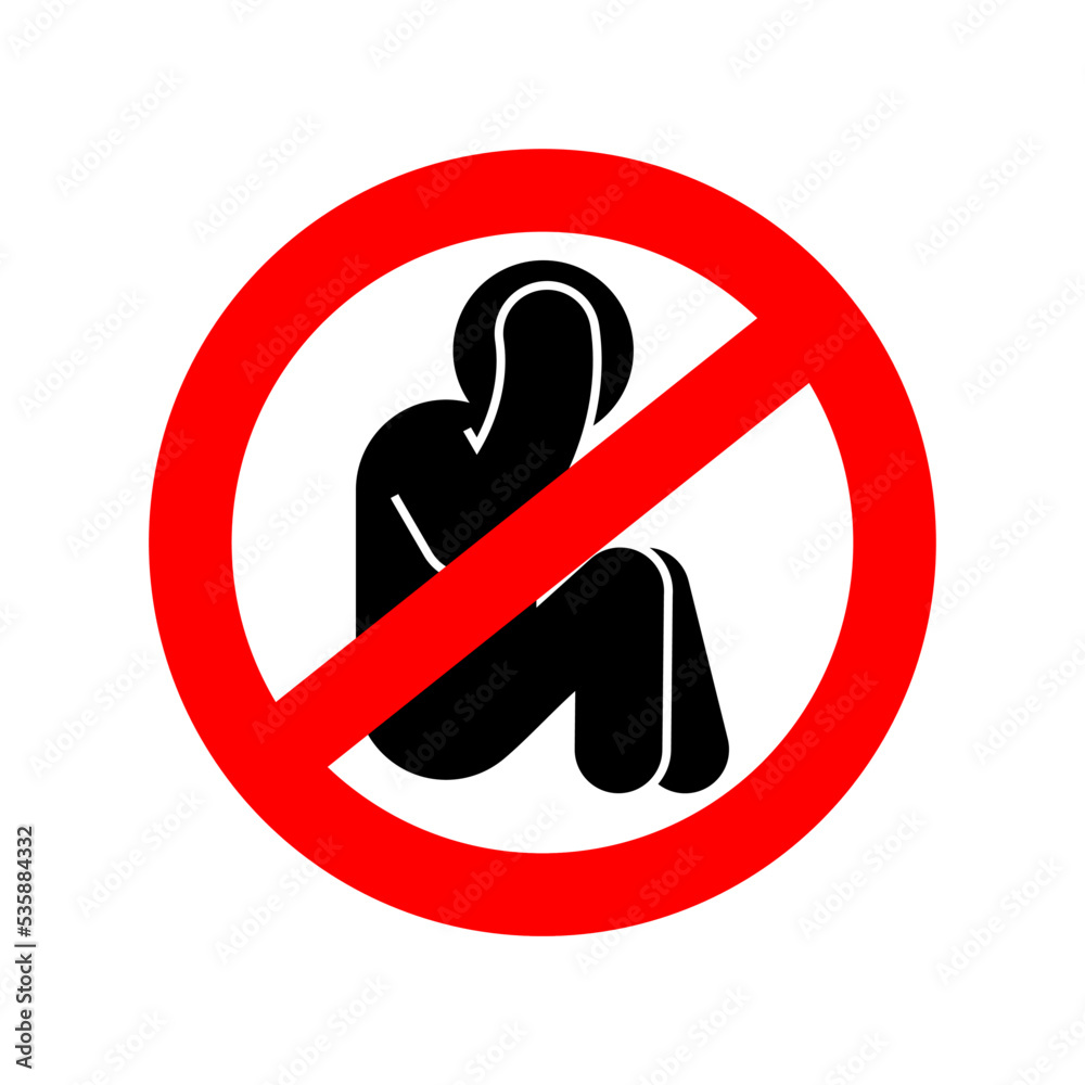 Stop panic sign. No Scared man holding his head. Red prohibitory road sign. Stop panic sign. No Scared man holding his head. Red prohibitory road sign.