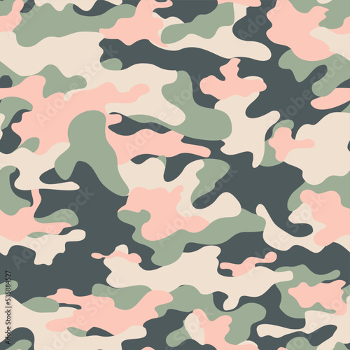 Vector trendy camouflage pattern, light texture for textile