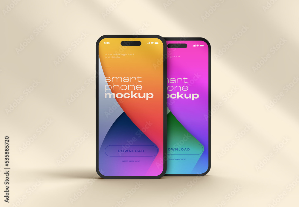 Smart Phone Mockup Design with Editable Background Stock Template ...