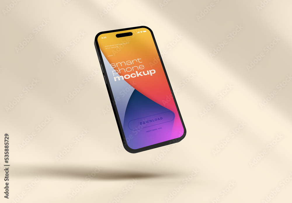 Smart Phone Mockup Design with Editable Background Stock Template ...