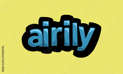 AIRILY writing vector design on a yellow background