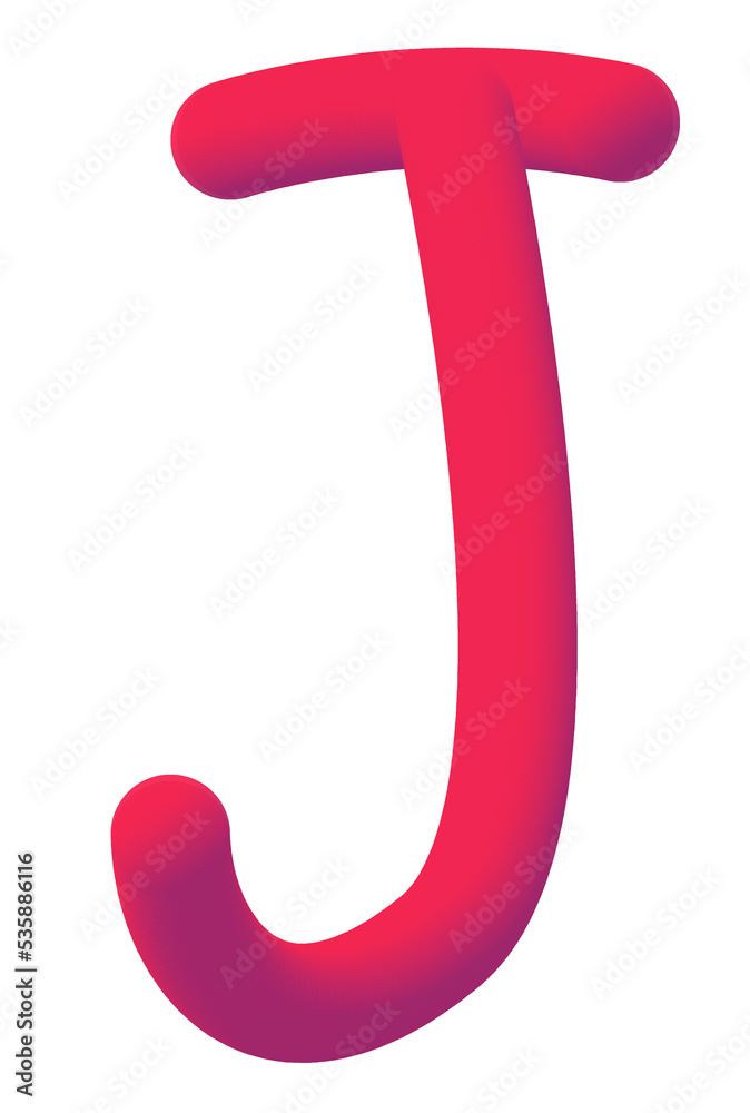 3D Rounded Gradient J alphabet. 3D Rounded Gradient J alphabet.