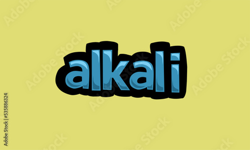 ALKALI writing vector design on a yellow background