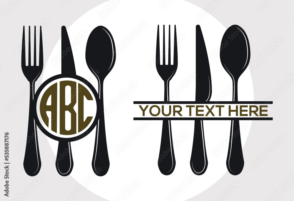 Cutlery Set Svg, Spoon Knife Fork Set Svg, Spoon Svg, Knife Svg, Fork