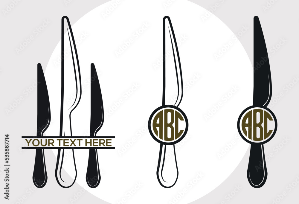 Cutlery Set Svg, Spoon Knife Fork Set Svg, Spoon Svg, Knife Svg, Fork Svg, Kitchen Set Svg, Cutlery Set Monogram
