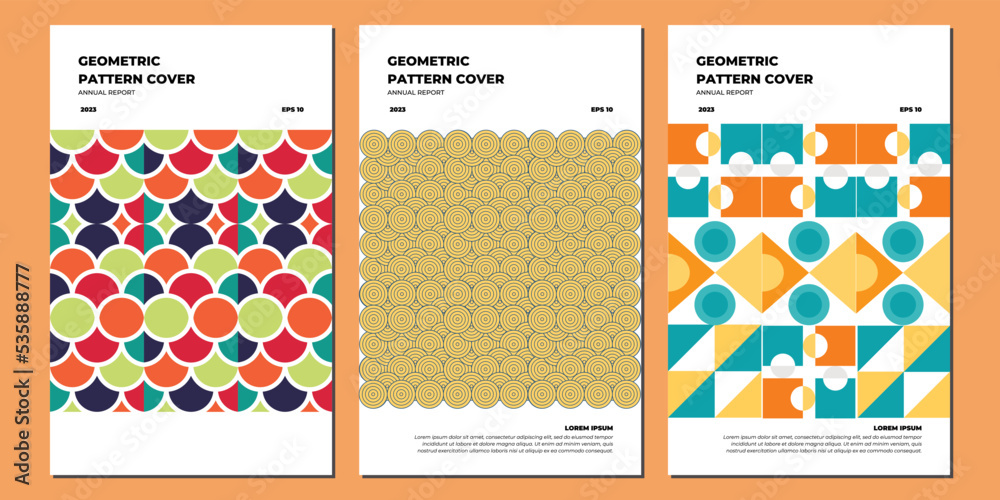Obraz premium Simple geometric abstract company identity A4 vector design layout collection.