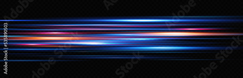 Motion light effect for banners. Blue lines. The effect of speed on a blue background.