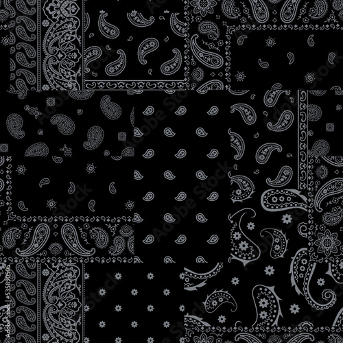Paisley bandana print seamless pattern.eps photo
