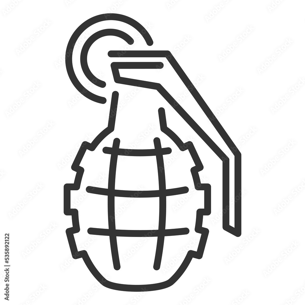 Hand grenade icon.Army equipment sign. Flat style vector illustration isolated on white background Hand grenade icon.Army equipment sign. Flat style vector illustration isolated on white background