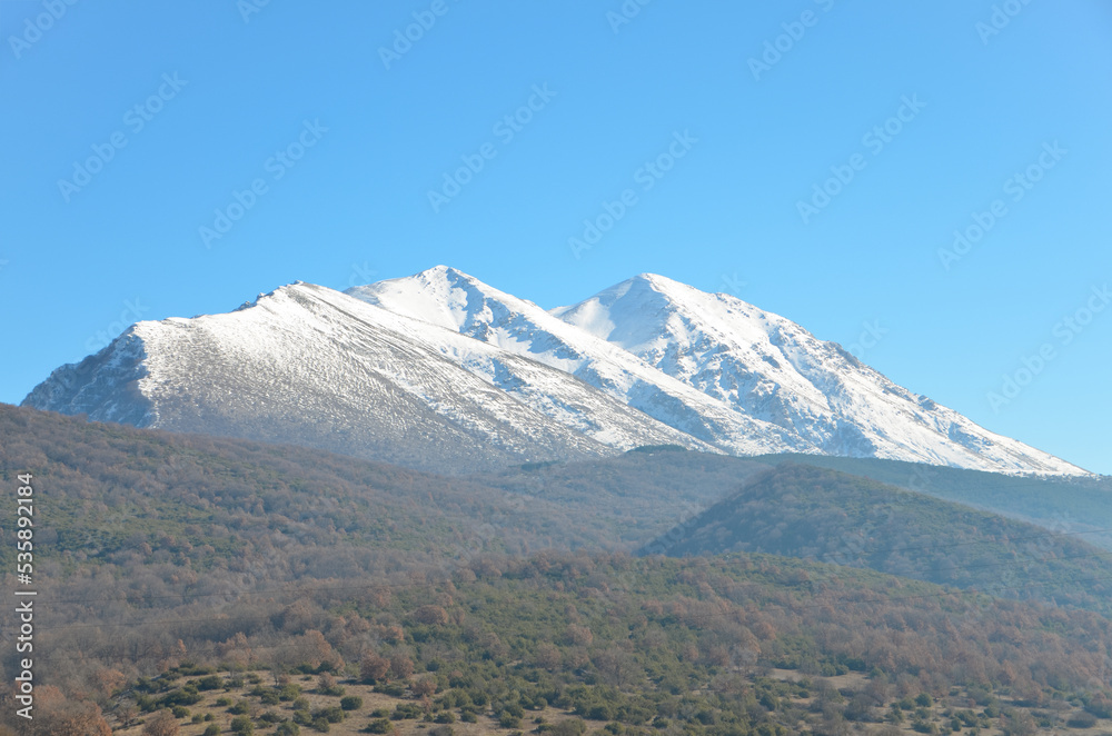 Paesaggio invernale abruzzese in Italia