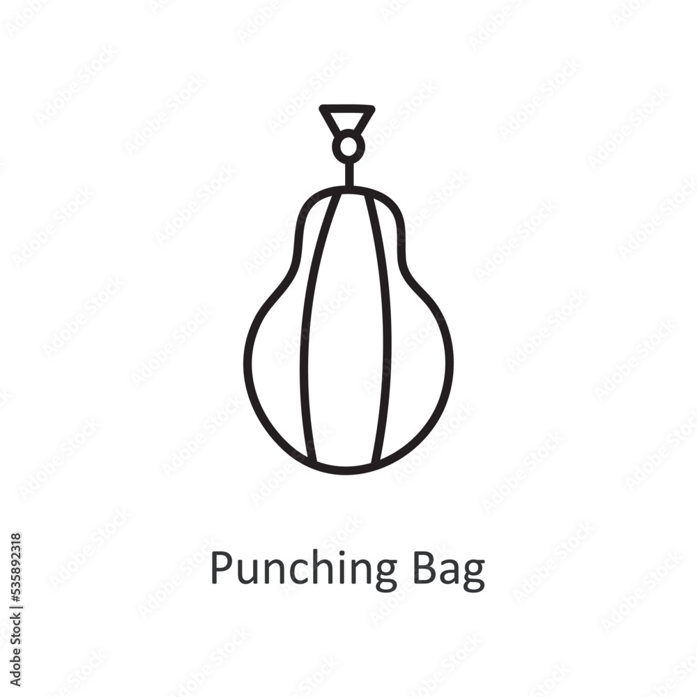 Punching Bag Vector outline Icon Design illustration. Workout Symbol on White background EPS 10 File Punching Bag Vector outline Icon Design illustration. Workout Symbol on White background EPS 10 File