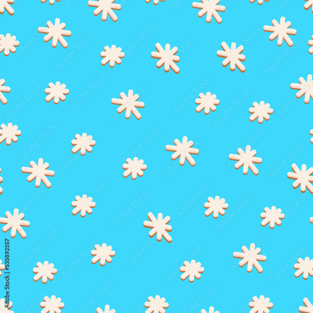 Seamless pattern with snowflakes on a blue background Christmas pattern. Winter picture