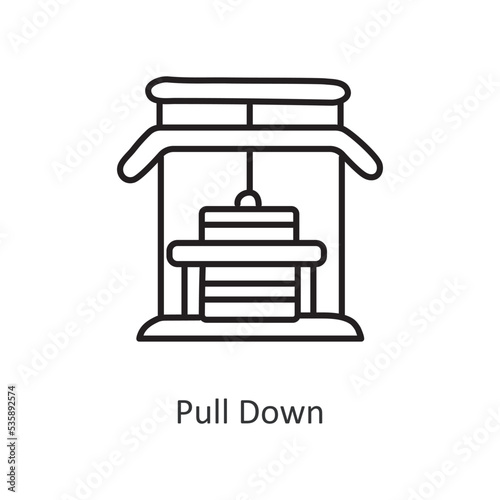 Pull Down Vector outline Icon Design illustration. Workout Symbol on White background EPS 10 File