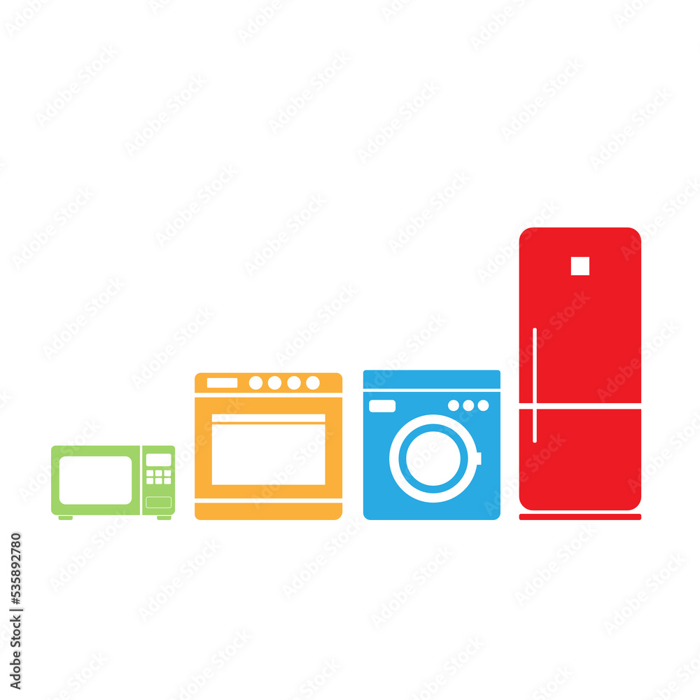 Refrigerator icon. Stove icon. Washing machine icon. Microwave icon. Vector illustration. Electronics store image in the style of the line. Home appliances on store shelves. Vector illustration.
Refrigerator icon. Stove icon. Washing machine icon. Microwave icon. Vector illustration. Electronics store image in the style of the line. Home appliances on store shelves. Vector illustration.