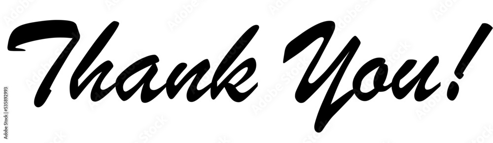 Thank You text hand drawn lettering calligraphic isolated on white background vector illustration. Thank you vintage style word for note, sign, banner. Thank You text hand drawn lettering calligraphic isolated on white background vector illustration. Thank you vintage style word for note, sign, banner.