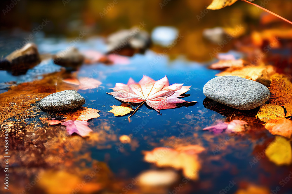 Download Beautiful Zen Water With Leaves Background