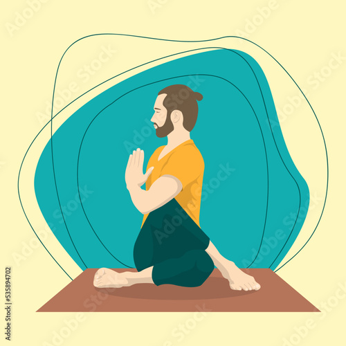 A man is doing yoga
