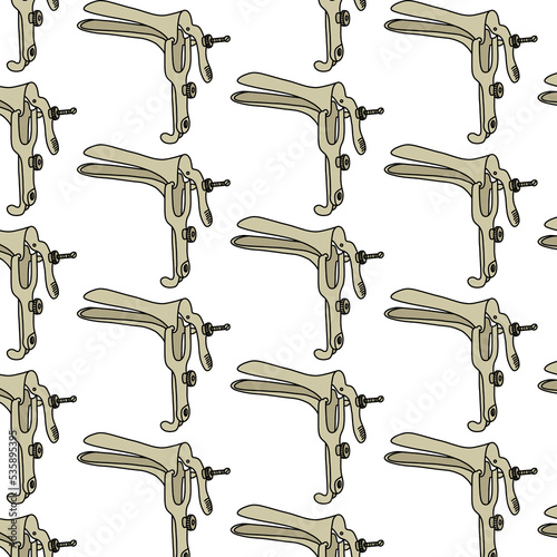 graves speculum doodle pattern, vector color line illustration