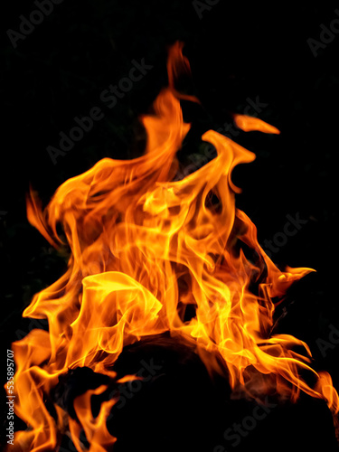 Fire blaze. Abstract blaze, fire on a black background, flame texture for banner, background and textured © Volodymyr