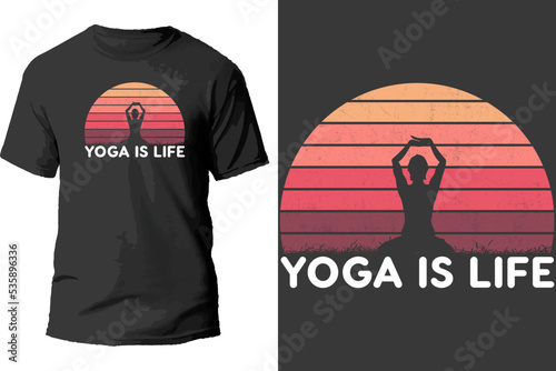Yoga is life t shirt design.