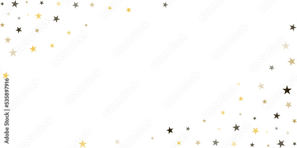 Obraz premium Silver stars vector background, sparkling Christmas confetti falling isolated on white. magic shining flying stars glitter backdrop, sparkle border