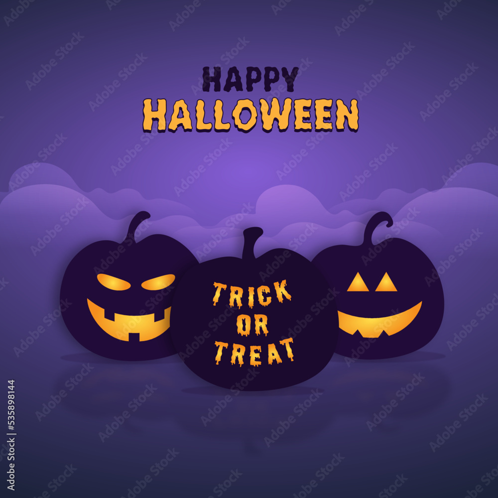 Halloween pumpkins greeting card. Scary Halloween post design. Halloween pumpkins greeting card. Scary Halloween post design.