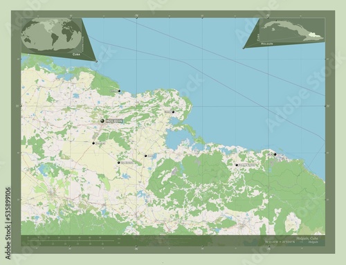 Holguin, Cuba. OSM. Labelled points of cities photo
