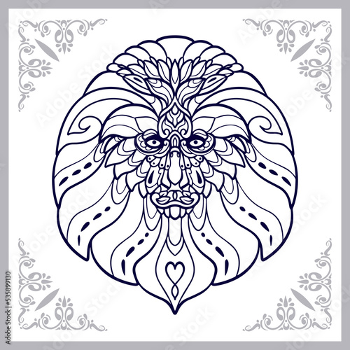Monkey head mandala arts isolated on white background