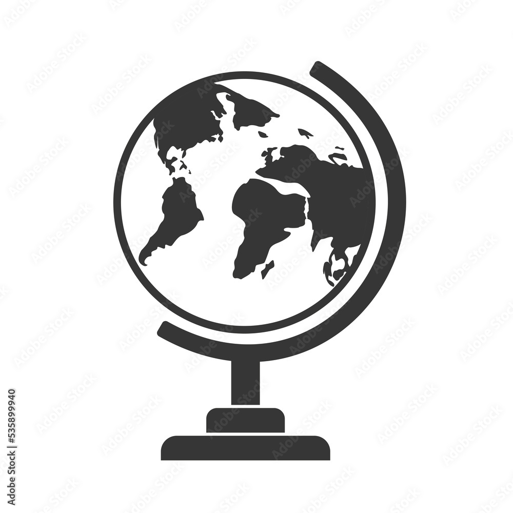 Globe icon on a white background. Vector illustration Globe icon on a white background. Vector illustration