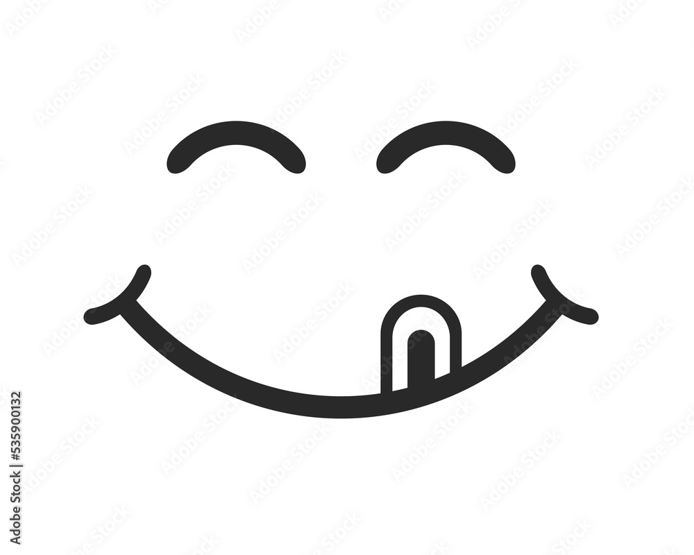 Smiley icon with tongue. Vector illustration Stock Illustration | Adobe ...