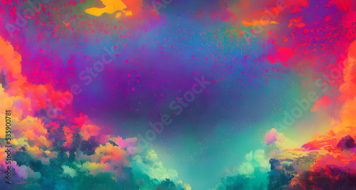 Illustration Colourful Landscape Background Abstract © Oblivion VC