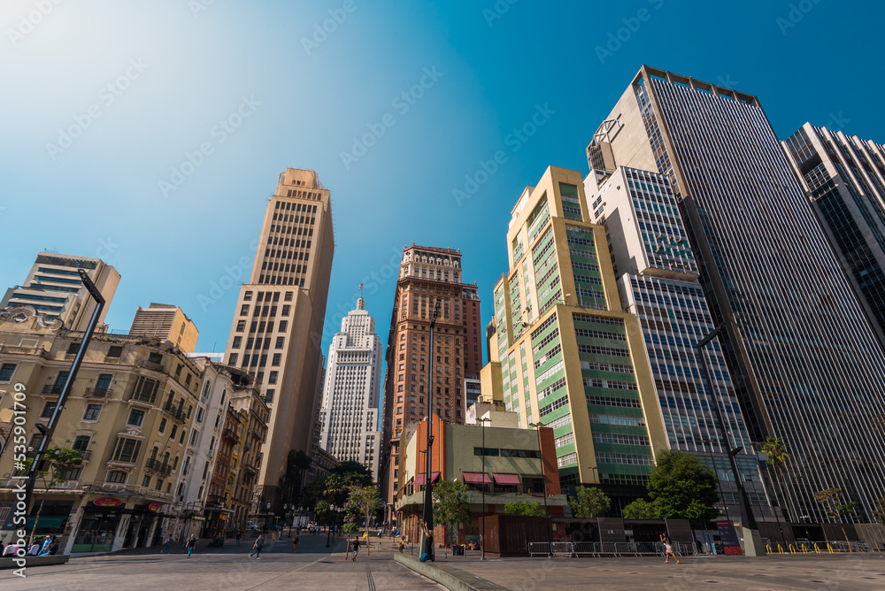 View of Tall Buildings in Sao Paulo City Downtown