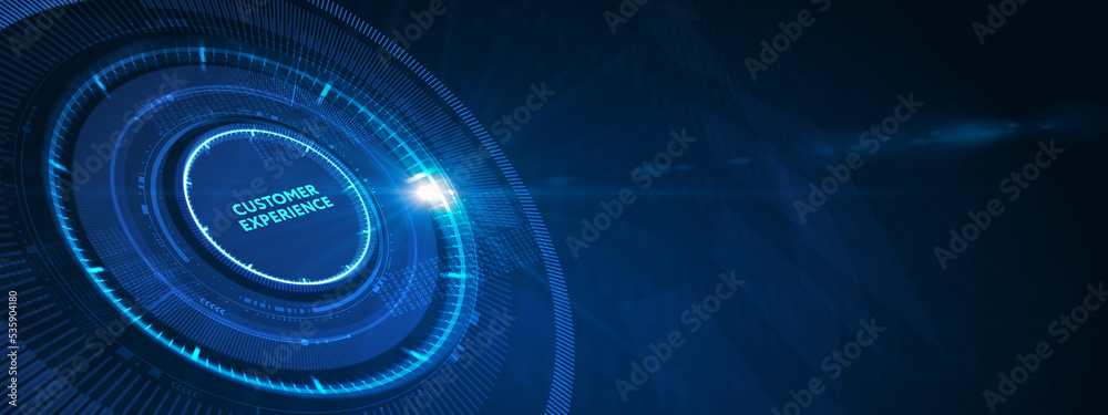 CUSTOMER EXPERIENCE inscription, social networking concept. Business, Technology, Internet and network concept.3d illustration CUSTOMER EXPERIENCE inscription, social networking concept. Business, Technology, Internet and network concept.3d illustration