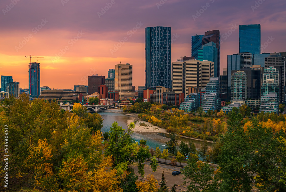 Fall Sunrise Over Downtown Calgary