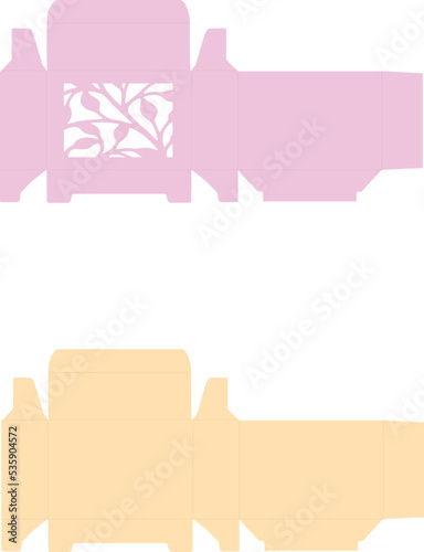 Rectangular Box Template, Wedding Box Vector File