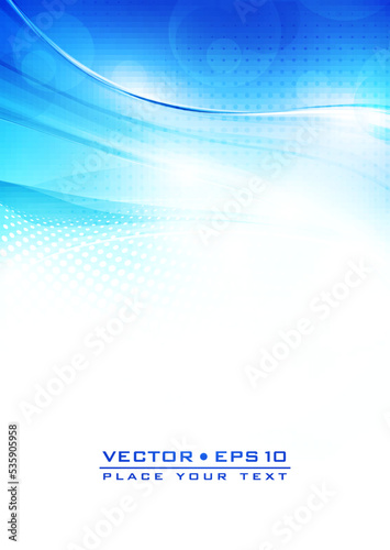 Abstract blue background with lighting effect. Cover design template layout for corporate business book, booklet, brochure, flyer, poster. Vector
