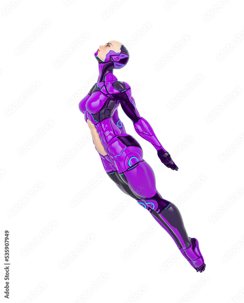 super cyborg girl is flying up fast super cyborg girl is flying up fast