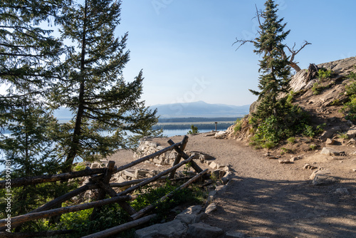 Trail leading into Cascade Canyon, looking back on Inspiration Point in Grand Teton National Park