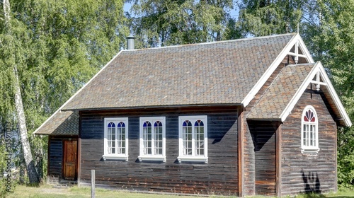 vieilles maisons traditionnelles en Norvège, village ancien norvégien