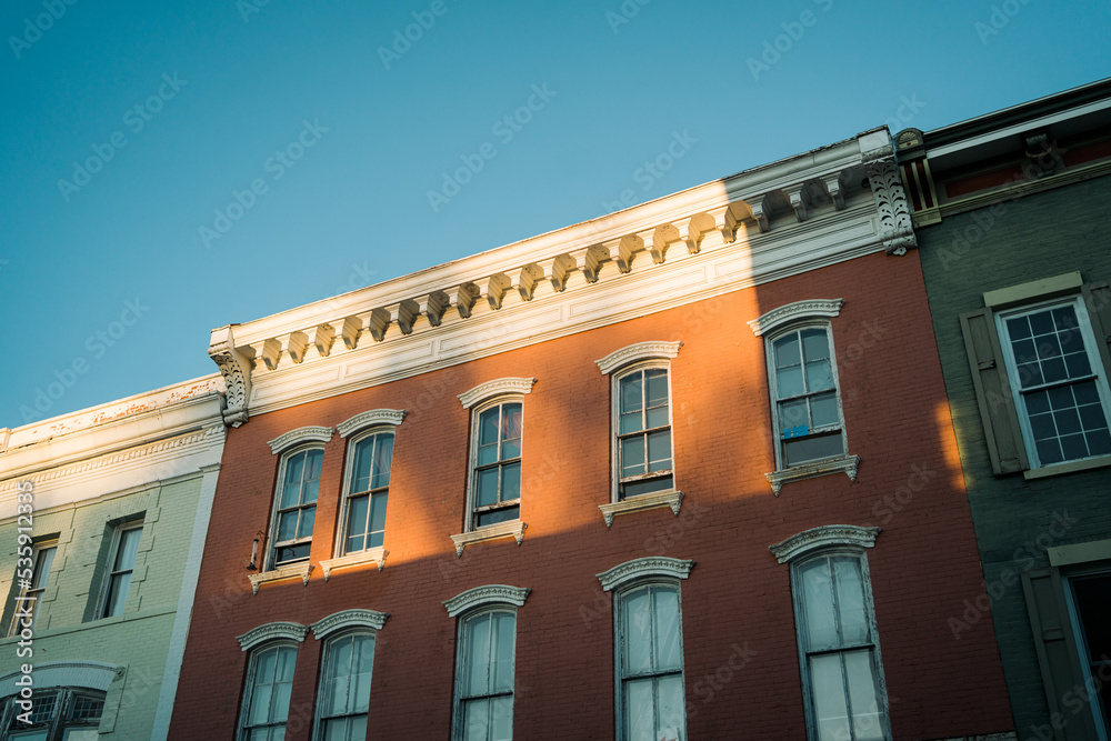 Architecture on Wall Street, in the Stockade District, Kingston, New York