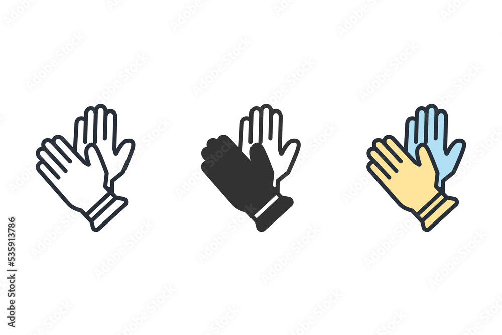 Glove icons symbol vector elements for infographic web Glove icons symbol vector elements for infographic web