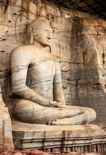 buddha statue at Polonnaruwa Stone Temple. 