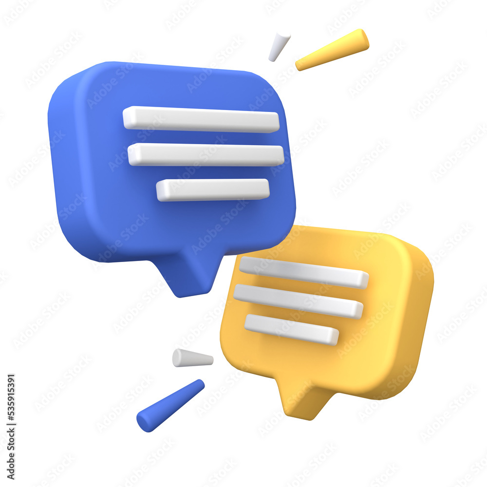 3d rendering of Speech bubble messages, bell notification, social media communication concept, chat box in social network and messenger with transparant background 3d rendering of Speech bubble messages, bell notification, social media communication concept, chat box in social network and messenger with transparant background