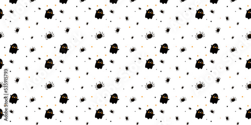 Halloween pattern for spiders and ghosts