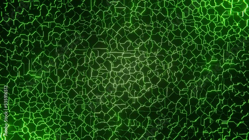 Background electric pulse grid with moving green lights.	
