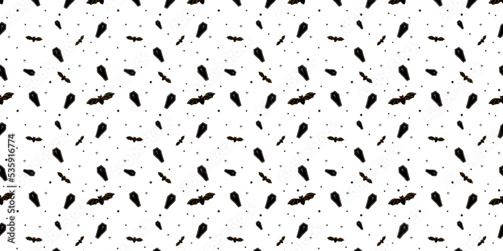 Halloween coffin and bats pattern Halloween coffin and bats pattern