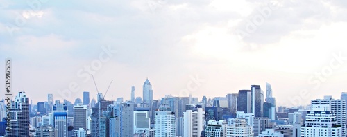 Panoramic Bangkok cityscape  Thailand building skyscrapers 