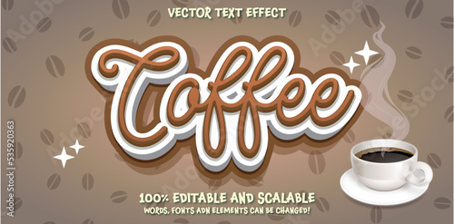 Editable text coffee 3d style text effect, Coffee mocha 3d style editable text effect on beans background