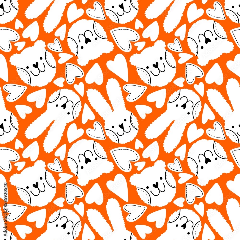 Cartoon animals seamless doodle rabbit and bear pattern for wrapping paper and kids clothes print and fabrics Cartoon animals seamless doodle rabbit and bear pattern for wrapping paper and kids clothes print and fabrics