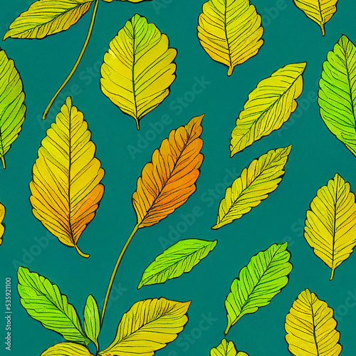 Fall leafs seamless background texture pattern for continuous replicate
